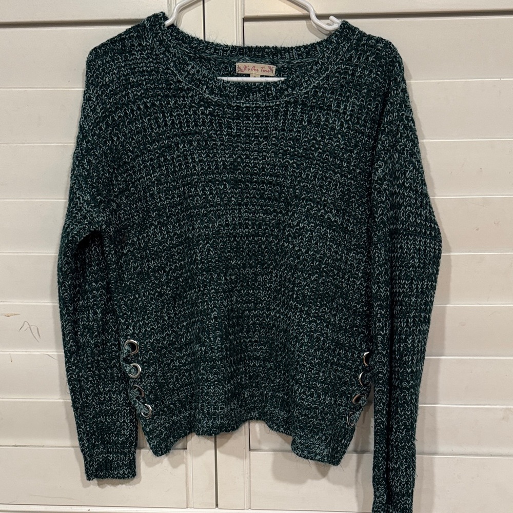 It's Our Time Dark Green Knit Sweater